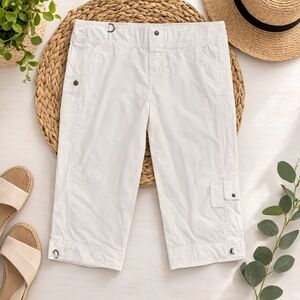 White House Black Market Ivory Cargo Pants Size 8